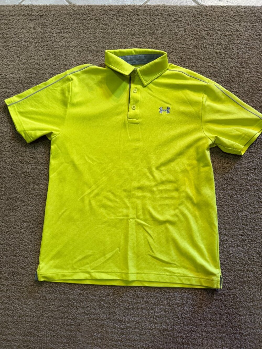 Under Armor Yellow Polo Medium